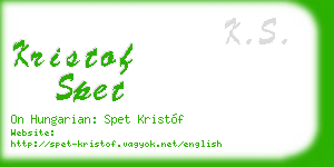 kristof spet business card
